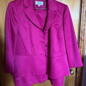 Le Suit Women's Fuchsia Textured Blazer